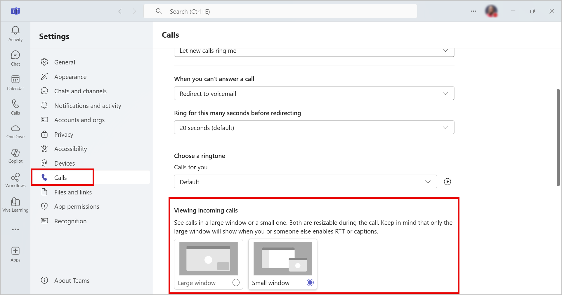 user settings