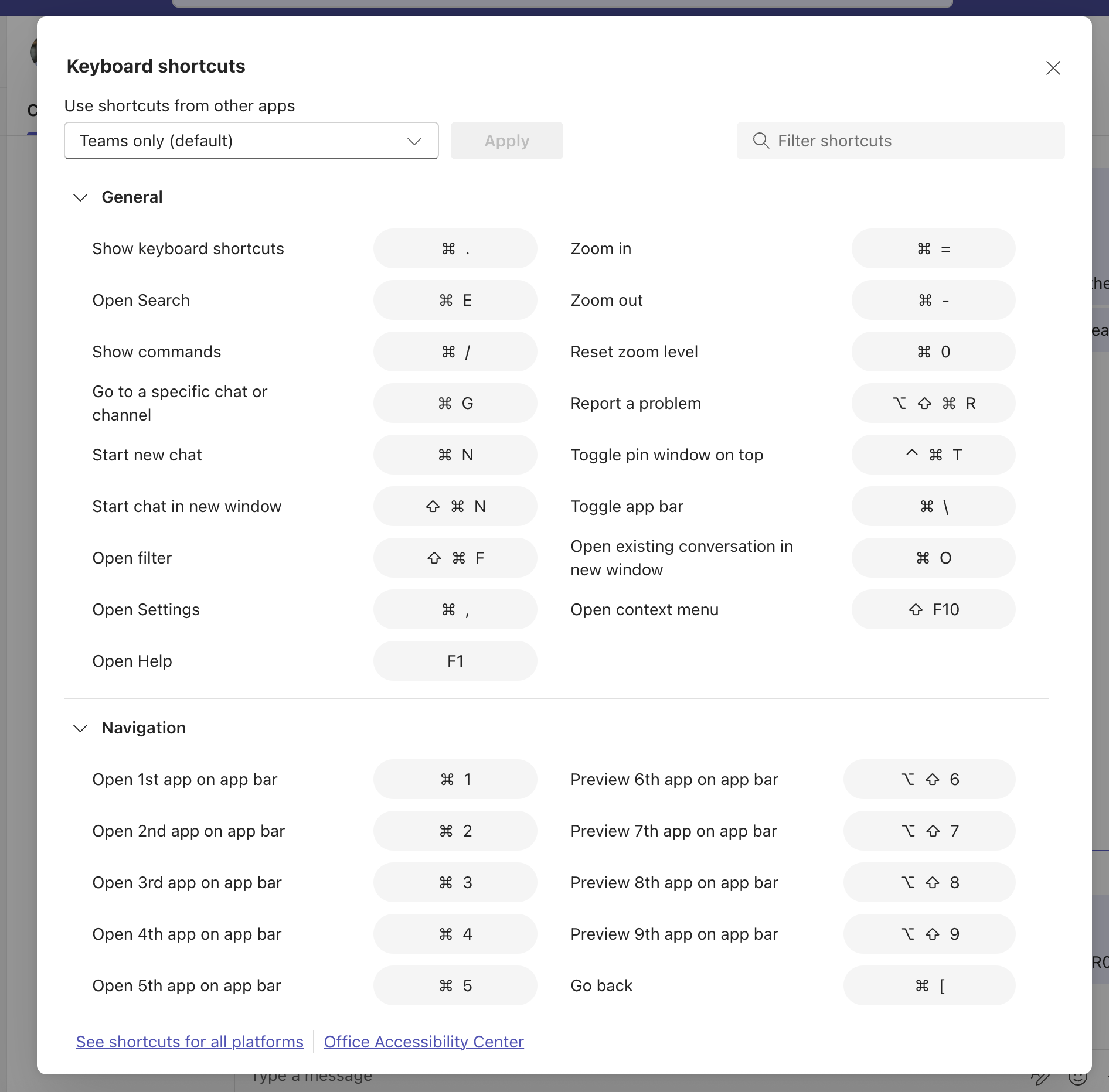 user settings