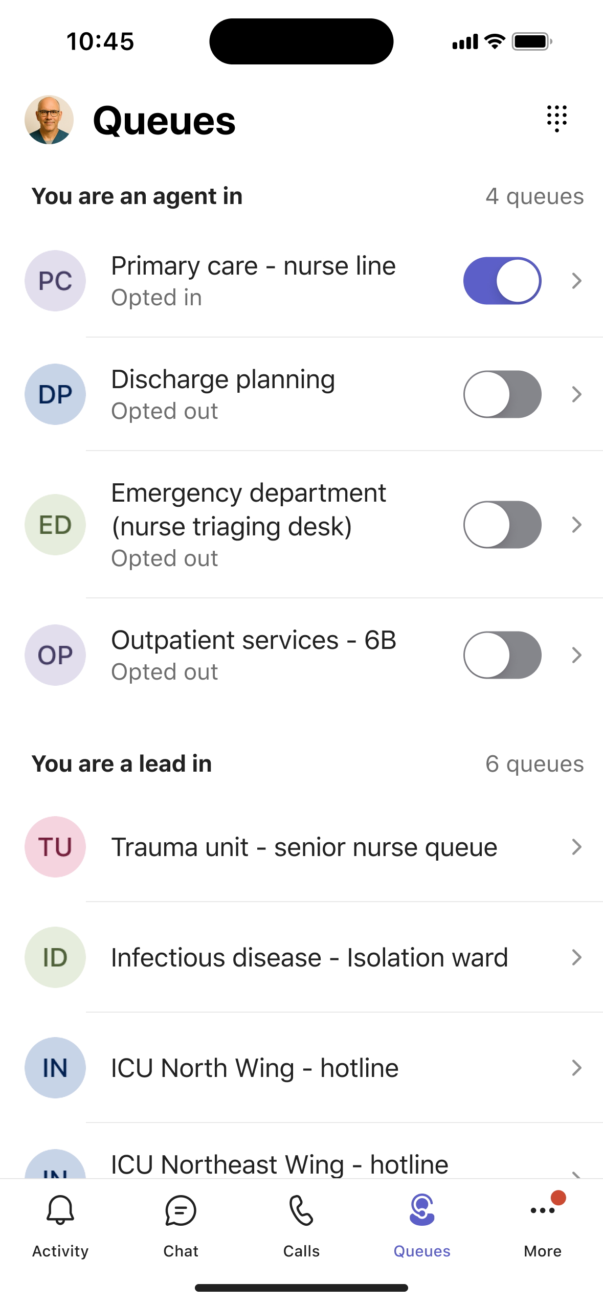 user settings