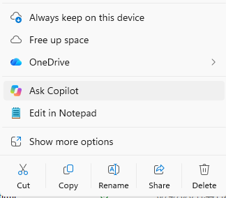 Ask Copilot button