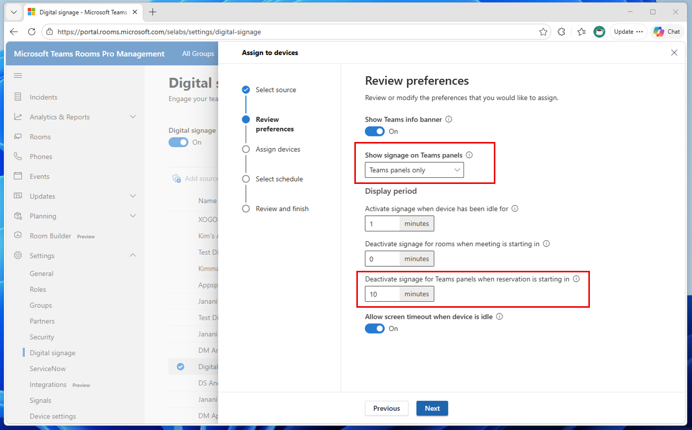 user settings
