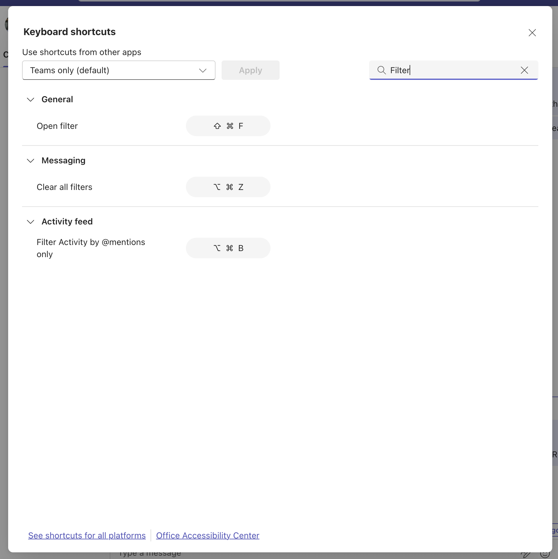 user settings